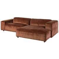 Ecksofa 279x164x69 Cord kupfer boras - rot von Massivmoebel24