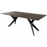 Esstisch Akazie 200x100x76 grau lackiert Beine anthrazit matt SWISS EDGE 35 von Massivmoebel24