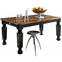 Esstisch mit Auszug Sheesham 140-180x90x76 schwarz/braun lackiert NEW BOSTON 151 Esstisch mit Auszug Sheesham 140-180x90x76 schwarz/braun lackiert NEW BOSTON 151 von Massivmoebel24