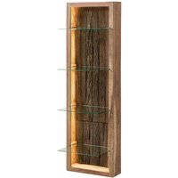 Hängevitrine Akazie 45x30x145 natur lackiert BARK 104 von Massivmoebel24