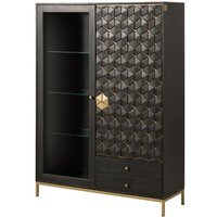 Highboard Mango 120x40x165 grau geölt DIAMOND 117 von Massivmoebel24