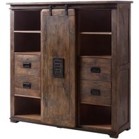 Highboard Mango 142x45x147 braun lackiert railway 462 Highboard Mango 142x45x147 braun lackiert railway 462 von Massivmoebel24