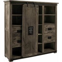 Highboard Mango 142x45x147 grau lackiert railway 262 Highboard Mango 142x45x147 grau lackiert railway 262 von Massivmoebel24