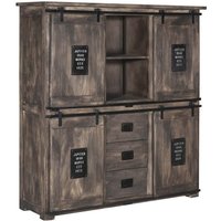 Highboard Mango 150x45x160 grau lackiert RAILWAY 225 von Massivmoebel24