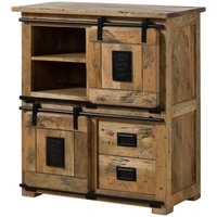 Highboard Mango 90x45x100 natur lackiert railway 1005 von Massivmoebel24