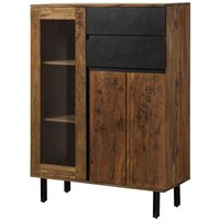 Highboard Sheesham 100x40x135 natur unbehandelt LICHTENBERG 100 von Massivmoebel24