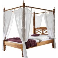 Himmelbett Sheesham 180x200x224 braun geölt NATURE BROWN 532 von Massivmoebel24