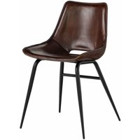 Iron label Stuhl 22 47x59x78 braun Echtleder von Massivmoebel24