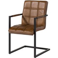 Iron label Stuhl 24 51x62x79 braun Echtleder von Massivmoebel24