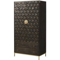 Kleiderschrank Mango 99x55x190 grau geölt diamond 118 von Massivmoebel24