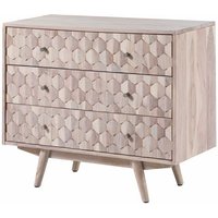 Kommode Akazie 88x42x75 weiß lackiert mosayk 207 von Massivmoebel24