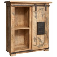 Kommode Mango 75x36x90 natur lackiert Eisen railway 153 von Massivmoebel24
