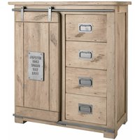 Kommode Mango 90x45x100 whitewash lackiert railway 303 Kommode Mango 90x45x100 whitewash lackiert railway 303 von Massivmoebel24