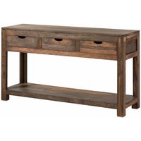 Konsolentisch Sheesham 140x40x78 grau geölt nature grey 90 von Massivmoebel24