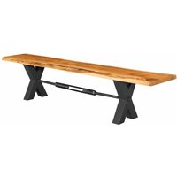 Massivmoebel24 - Bank Akazie 180x38x46 natur lackiert iron label 131 von Massivmoebel24