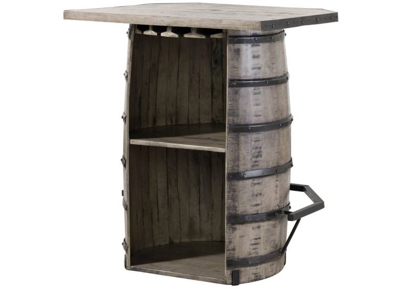 Massivmoebel24 Bartisch HEAVY INDUSTRY (Bartisch Mango 90x75x103 grau lackiert HEAVY INDUSTRY#158), Bartisch Mango 90x75x103 grau lackiert HEAVY INDUSTRY#158 von Massivmoebel24