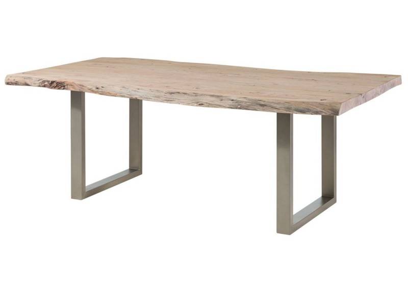 Massivmoebel24 Baumkantentisch FREEFORM (Massivholz, Massivholztisch), Baumtisch Akazie 190x110x78 Natural Stone lackiert FREEFORM #128 von Massivmoebel24