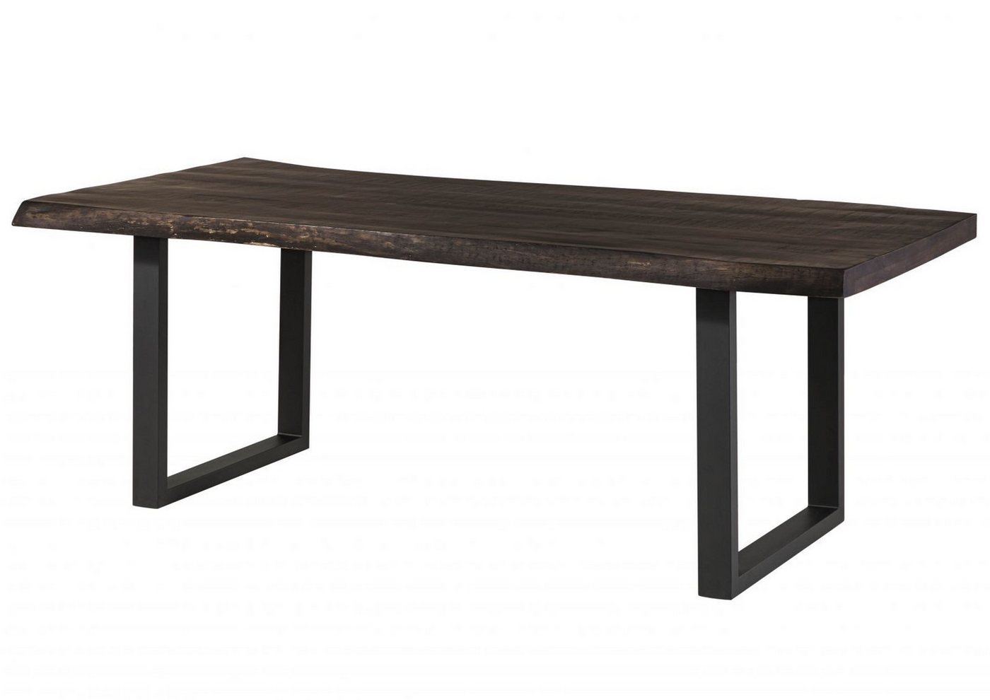 Massivmoebel24 Baumkantentisch FREEFORM (Massivholz, Massivholztisch), Baumtisch Mango 240x100x77 grau / U-Beine anthrazit FREEFORM 5 von Massivmoebel24