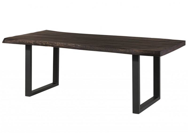 Massivmoebel24 Baumkantentisch FREEFORM (Massivholz, Massivholztisch), Baumtisch Mango 240x100x77 grau / U-Beine anthrazit FREEFORM 5 von Massivmoebel24