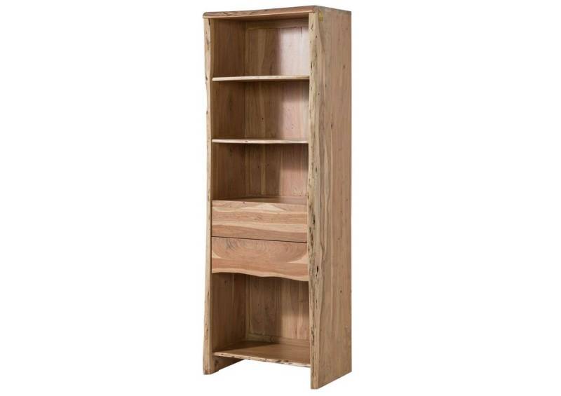 Massivmoebel24 Bücherregal, 1-tlg., Regal Akazie 71x45x204 natur lackiert PURE ACACIA #111 von Massivmoebel24