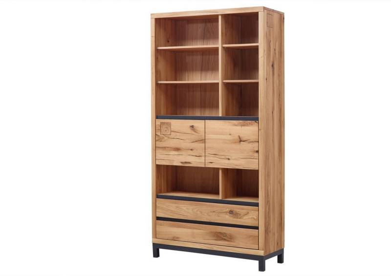 Massivmoebel24 Bücherregal, 1-tlg., Bücherregal Wildeiche 100x40x200 natur geölt VILLANDERS #138 von Massivmoebel24