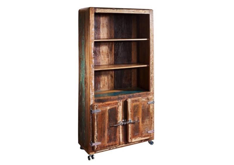 Massivmoebel24 Bücherregal, 1-tlg., Regal Altholz 90x35x180 mehrfarbig lackiert FREEZY #33 von Massivmoebel24