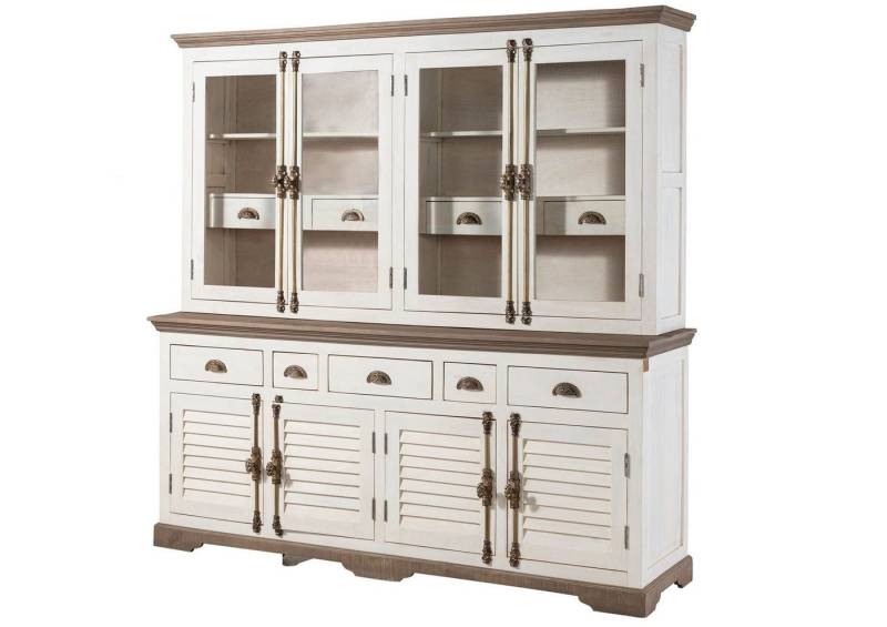 Massivmoebel24 Buffet #103 (Mango 204x50x210 weiß lackiert TOULOUSE #103) von Massivmoebel24