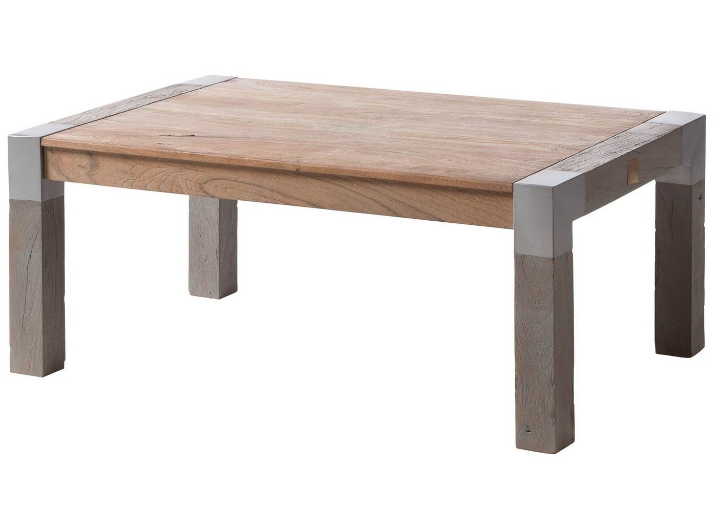 Massivmoebel24 Couchtisch AMSTERDAM (Massivholz, Massivholztisch), Couchtisch Akazie 110x70x45 beige lackiert Amsterdam #118 von Massivmoebel24