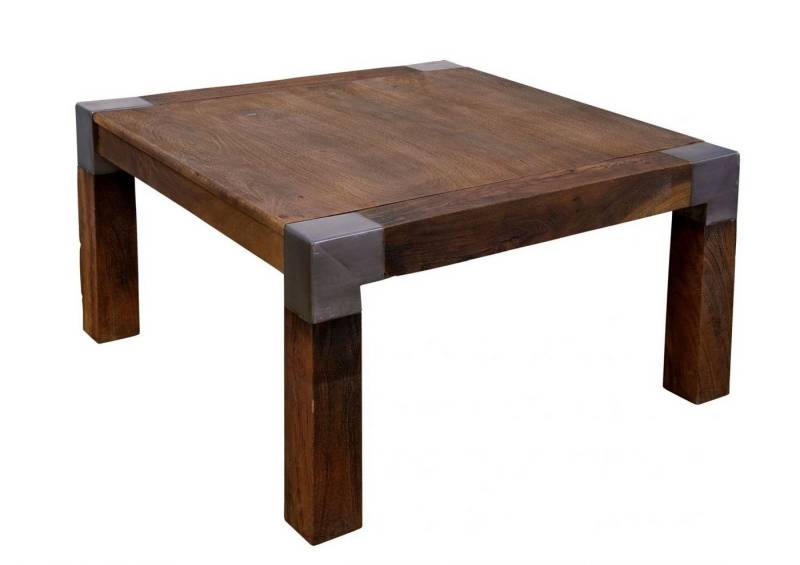 Massivmoebel24 Couchtisch AMSTERDAM (Massivholz, Massivholztisch), Couchtisch Mango 85x85x45 braun lackiert Amsterdam #19 von Massivmoebel24