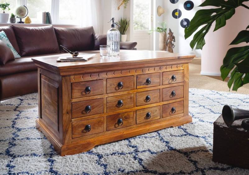Massivmoebel24 Couchtisch Couchtisch Akazie 100x60x54 honig lackiert OXFORD #0321 von Massivmoebel24