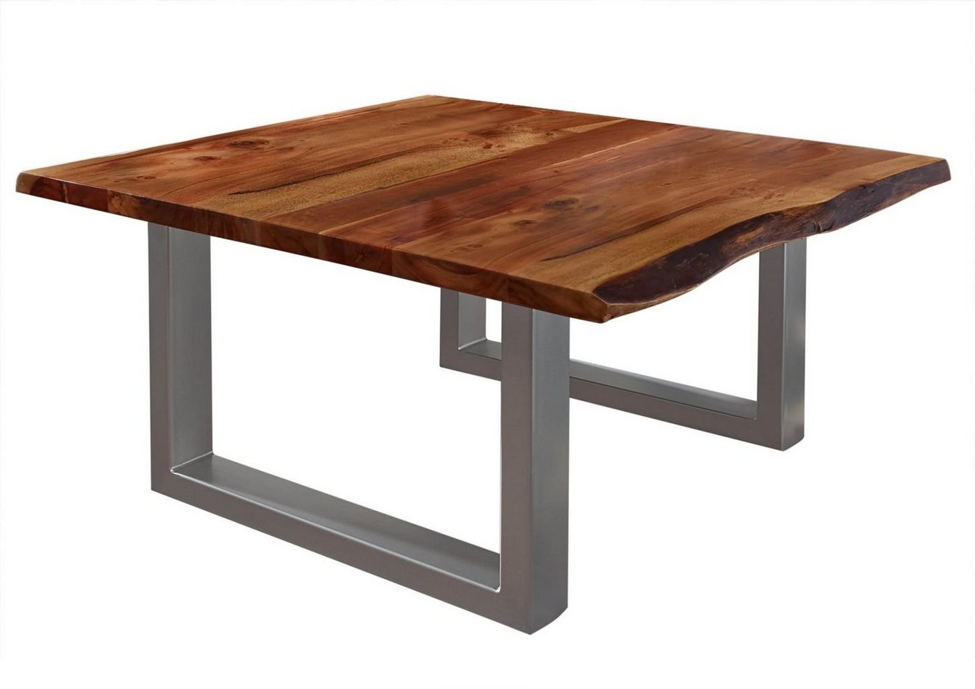 Massivmoebel24 Couchtisch FREEFORM (Couchtisch Akazie 90x90x45 walnuss lackiert FREEFORM 2 #10) von Massivmoebel24