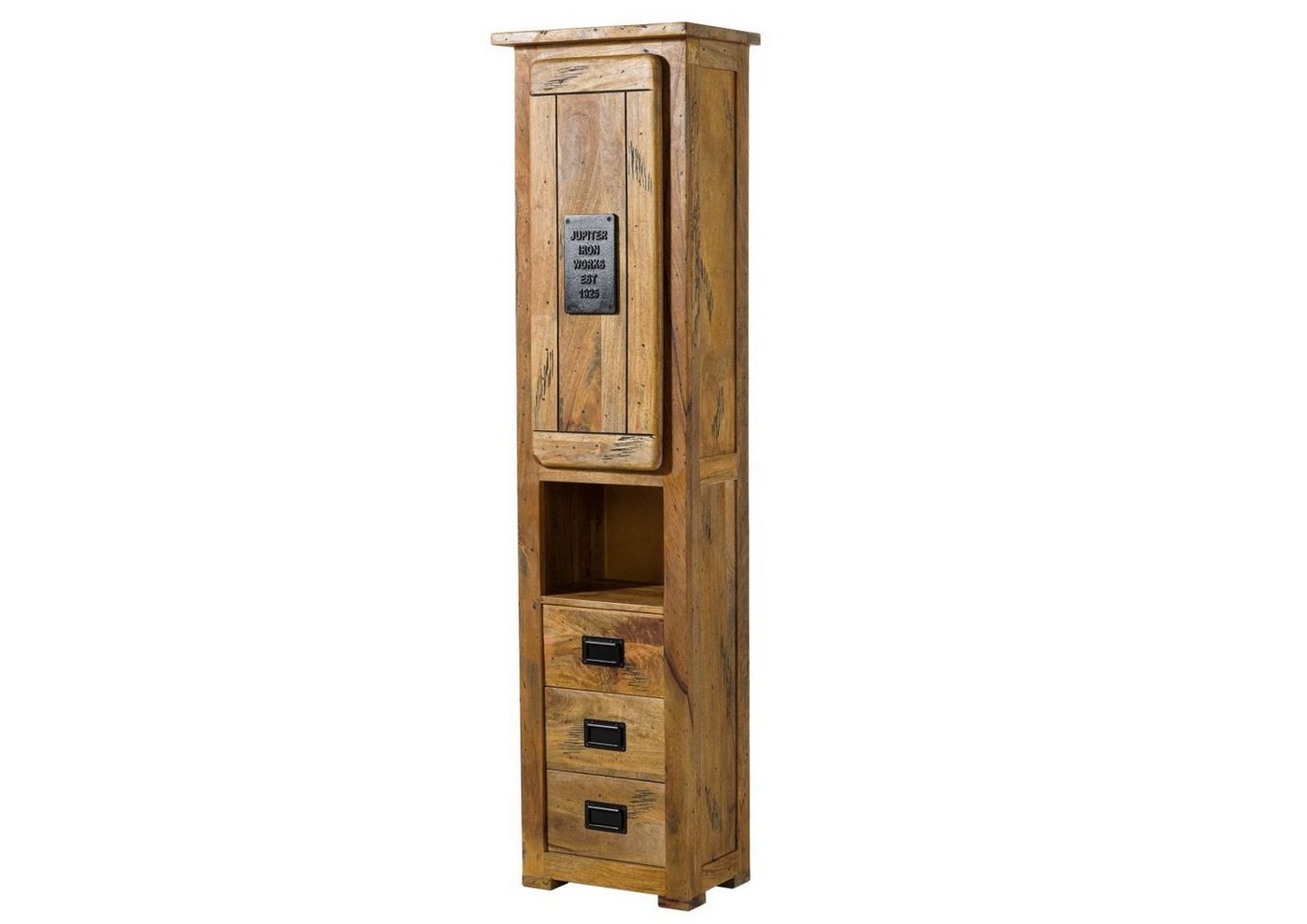 Massivmoebel24 Dreh-/Schwebetürenschrank #179 (Hochschrank Mango 50x35x195 natur lackiert RAILWAY #179) von Massivmoebel24