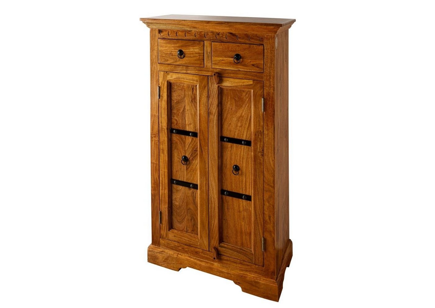 Massivmoebel24 Dreh-/Schwebetürenschrank #0525 (Schrank Akazie 72x38x132 honig lackiert OXFORD #0525) von Massivmoebel24