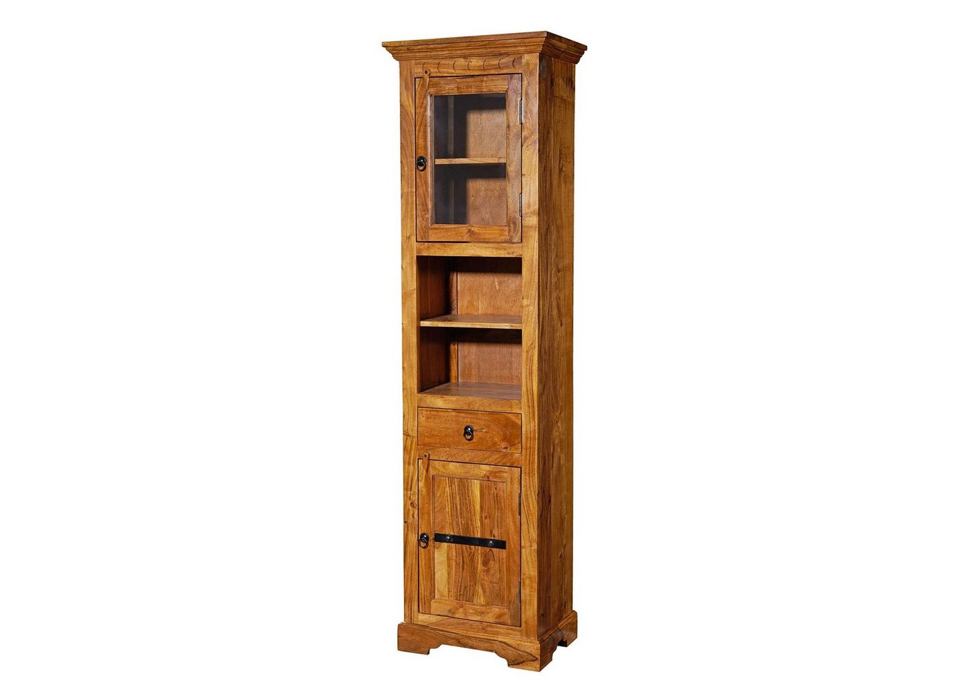 Massivmoebel24 Dreh-/Schwebetürenschrank Hochschrank Akazie 52x36x187 honig lackiert OXFORD #01004 von Massivmoebel24