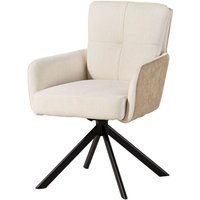 Massivmoebel24 - Drehstuhl 57x67x87 hellbraun / beige fabian 112 von Massivmoebel24