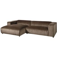 Massivmoebel24 - Ecksofa 304x164x69 Ottomane links Cord taupe valencia von Massivmoebel24