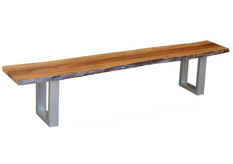 Massivmoebel24 Bank (Baumbank Akazie 180x38x45 walnuss lackiert FREEFORM 2 #06) von Massivmoebel24