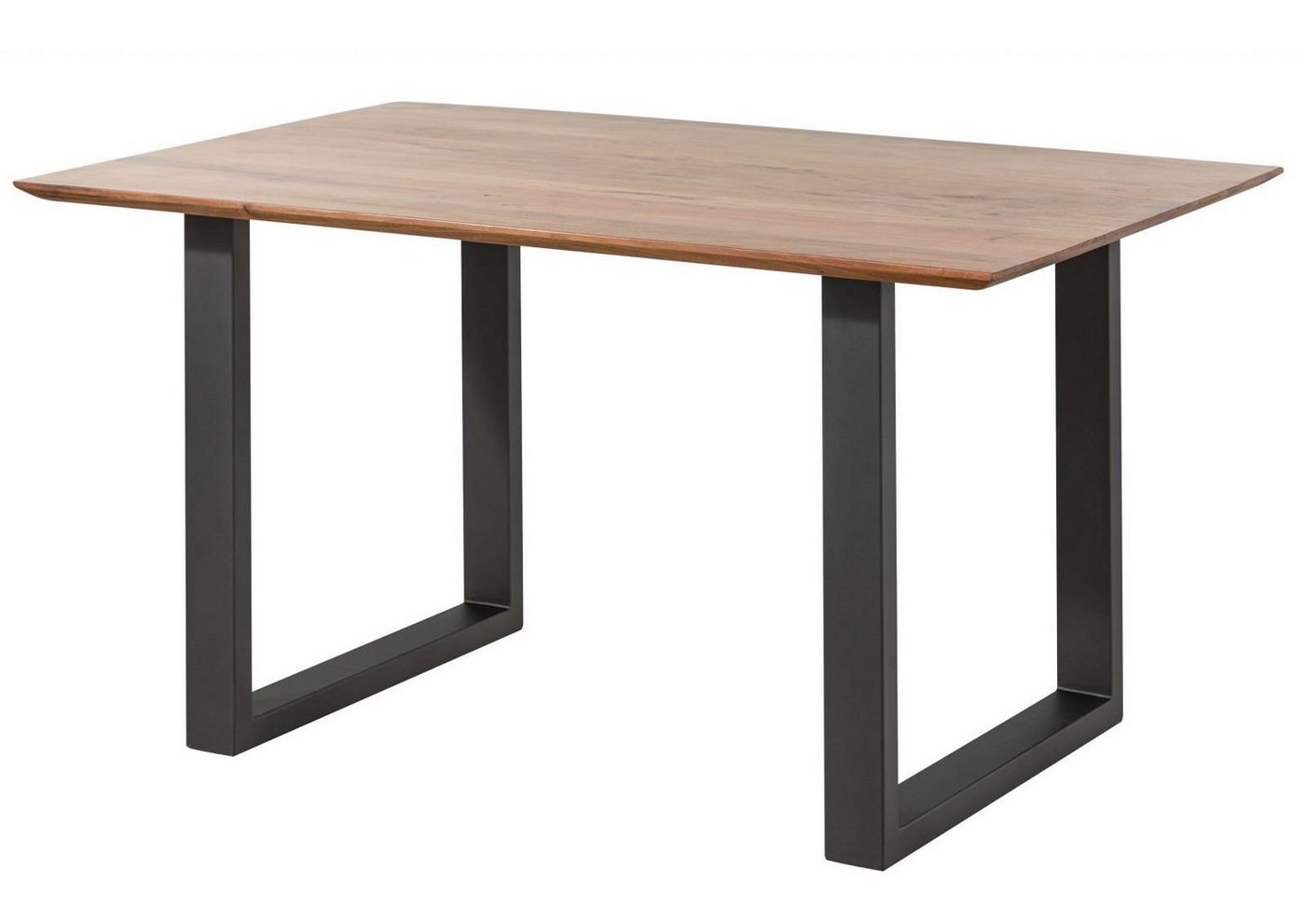 Massivmoebel24 Esstisch SWISS EDGE (Massivholz, Massivholztisch), Esstisch Akazie 160x90 natur lackiert / U-Beine anth. matt SWISS EDGE von Massivmoebel24