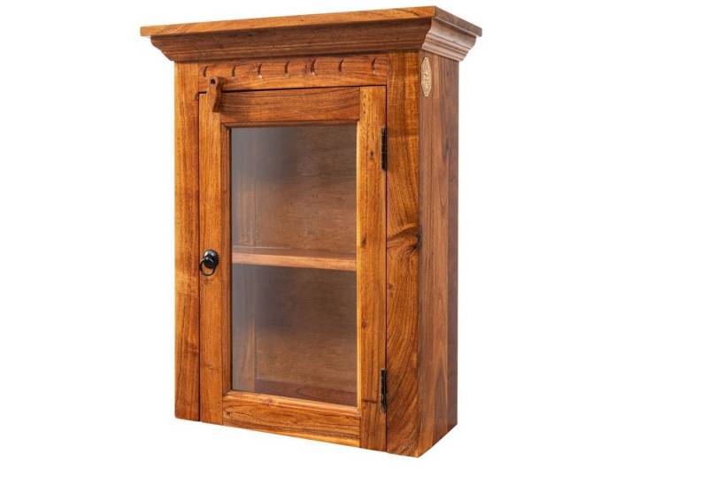 Massivmoebel24 Hängevitrine (Hängevitrine Akazie 52x24x69 honig lackiert OXFORD #01002) von Massivmoebel24