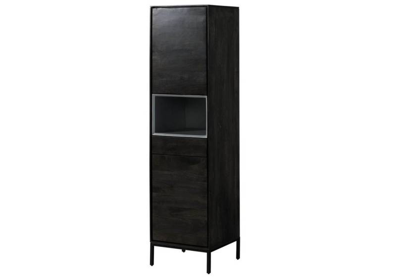 Massivmoebel24 Highboard (Highboard Mango 45x45x175 dunkelgrau geölt CHICAGO #210) von Massivmoebel24