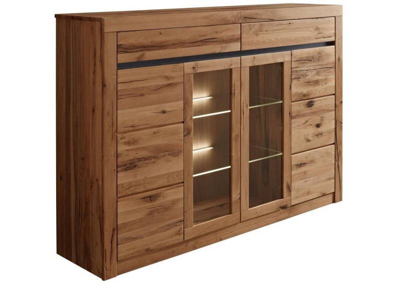 Massivmoebel24 Highboard Highboard Wild-/Zerreiche 170x45x125 natur geölt MONTREUX #112 von Massivmoebel24