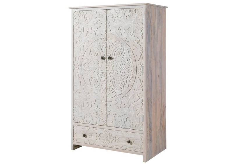 Massivmoebel24 Kleiderschrank #106 (Mango 108x64x180 weiß geölt KASHMIR #106) von Massivmoebel24