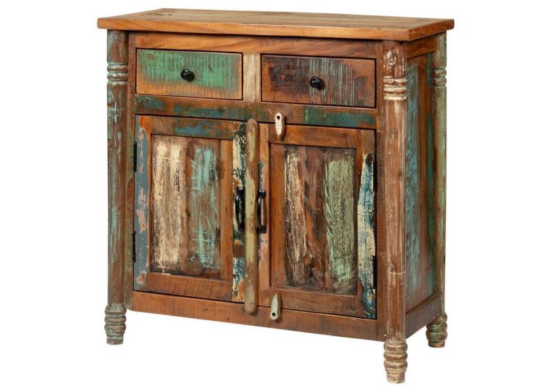 Massivmoebel24 Kommode (Massivholz), Altholz 90x42x88 mehrfarbig lackiert FABLE #32 von Massivmoebel24