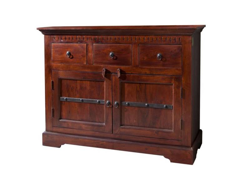 Massivmoebel24 Kommode (Kommode Akazie 120x40x90 nougat lackiert OXFORD #531) von Massivmoebel24
