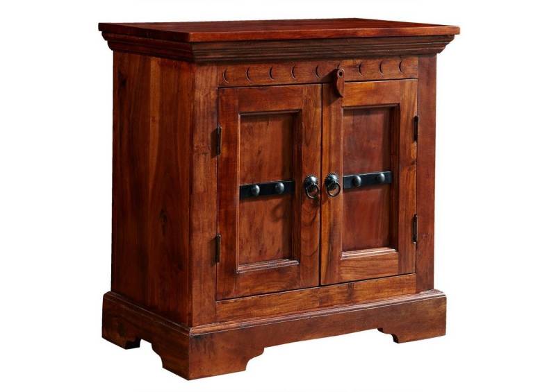 Massivmoebel24 Kommode (Kommode Akazie 65x36x65 nougat lackiert OXFORD #1008) von Massivmoebel24
