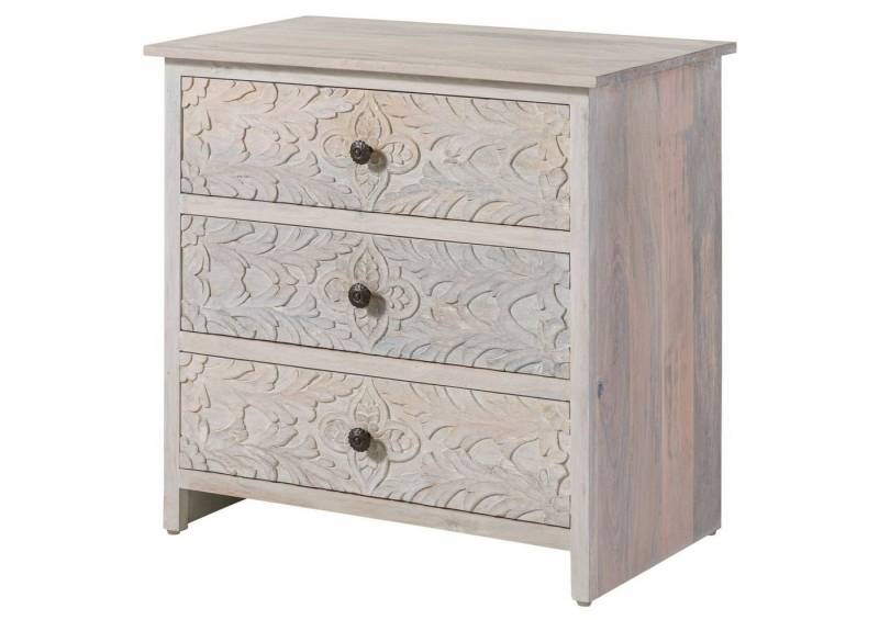 Massivmoebel24 Kommode (Mango 80x48x78 weiß geölt KASHMIR #107) von Massivmoebel24