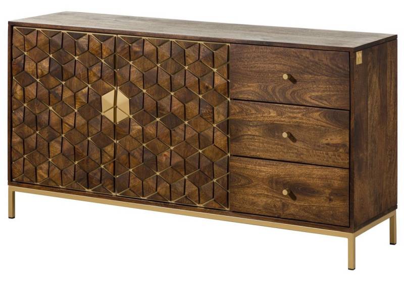 Massivmoebel24 Kommode (Kommode Mango 145x40x77 braun geölt DIAMOND #207) von Massivmoebel24