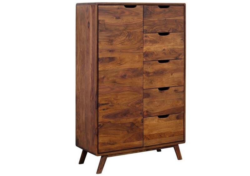 Massivmoebel24 Kommode (Kommode Sheesham 90x40x145 walnuss lackiert MALMÖ 2 #109) von Massivmoebel24