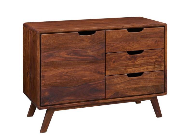 Massivmoebel24 Kommode (Kommode Sheesham 90x40x65 walnuss lackiert MALMÖ 2 #104) von Massivmoebel24