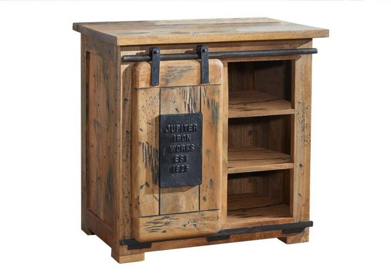 Massivmoebel24 Kommode (Kommode Mango 70x45x70 natur lackiert RAILWAY #124), Kommode Mango 70x45x70 natur lackiert RAILWAY #124 von Massivmoebel24